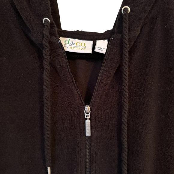 d&co Active Black Terry Cloth Hooded Jumper Romper Womens XL Short Sleeve Zip - Picture 6 of 10